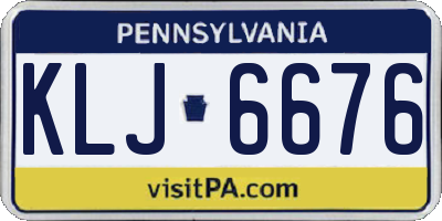 PA license plate KLJ6676