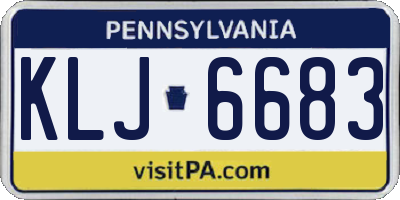 PA license plate KLJ6683