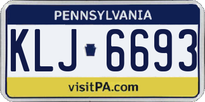 PA license plate KLJ6693