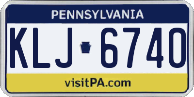 PA license plate KLJ6740