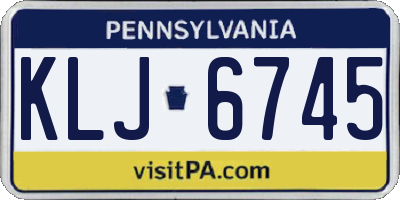 PA license plate KLJ6745