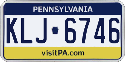PA license plate KLJ6746