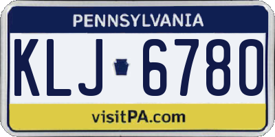 PA license plate KLJ6780