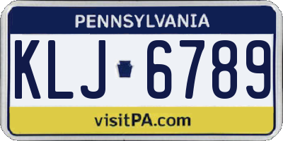 PA license plate KLJ6789