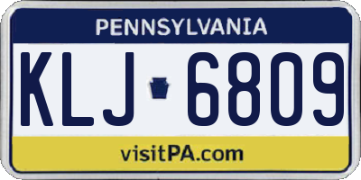 PA license plate KLJ6809