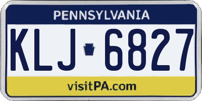 PA license plate KLJ6827