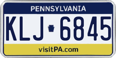 PA license plate KLJ6845