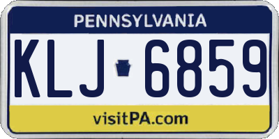 PA license plate KLJ6859