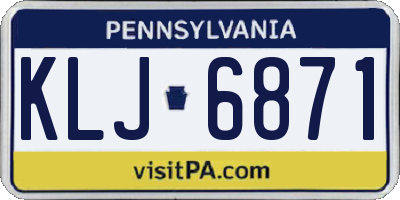 PA license plate KLJ6871