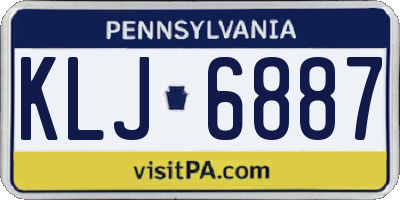 PA license plate KLJ6887