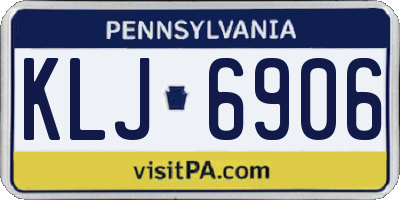 PA license plate KLJ6906