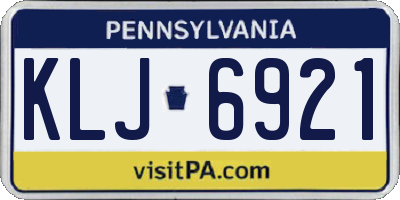 PA license plate KLJ6921