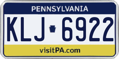 PA license plate KLJ6922