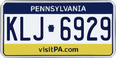 PA license plate KLJ6929