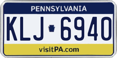 PA license plate KLJ6940