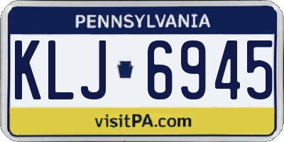 PA license plate KLJ6945