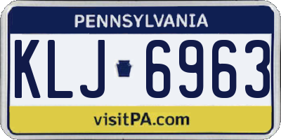 PA license plate KLJ6963