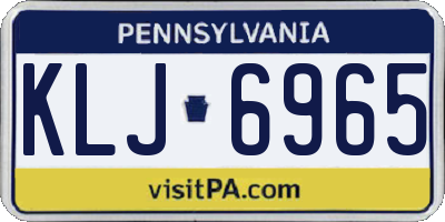 PA license plate KLJ6965