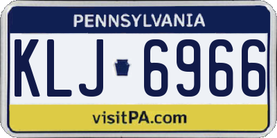 PA license plate KLJ6966