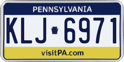 PA license plate KLJ6971