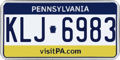 PA license plate KLJ6983