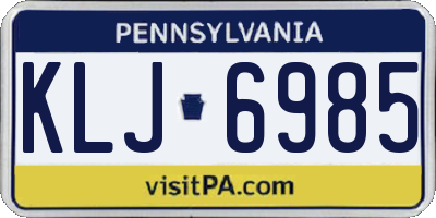 PA license plate KLJ6985