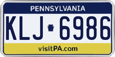 PA license plate KLJ6986