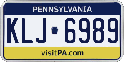 PA license plate KLJ6989