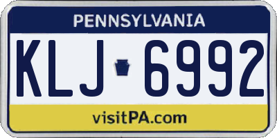 PA license plate KLJ6992