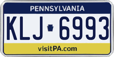 PA license plate KLJ6993