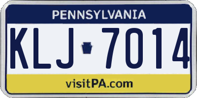 PA license plate KLJ7014