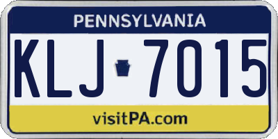 PA license plate KLJ7015