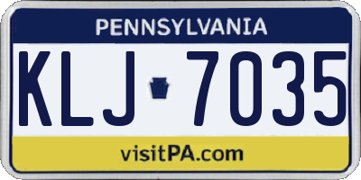 PA license plate KLJ7035