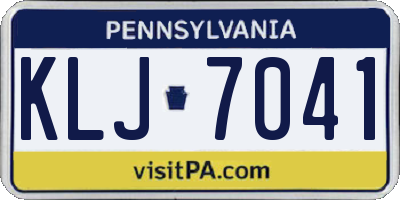 PA license plate KLJ7041