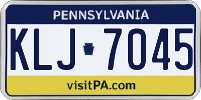 PA license plate KLJ7045