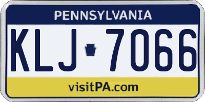 PA license plate KLJ7066