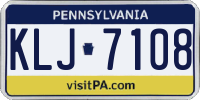 PA license plate KLJ7108