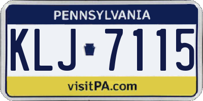 PA license plate KLJ7115