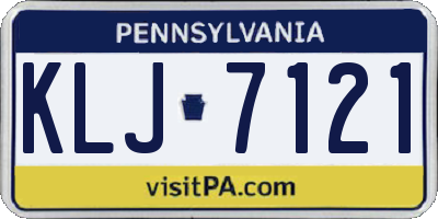 PA license plate KLJ7121