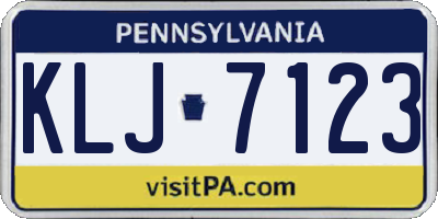 PA license plate KLJ7123