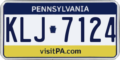 PA license plate KLJ7124