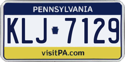 PA license plate KLJ7129