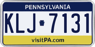 PA license plate KLJ7131