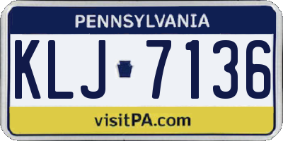 PA license plate KLJ7136