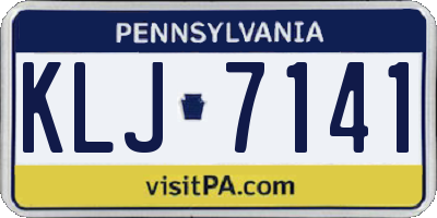 PA license plate KLJ7141