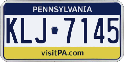 PA license plate KLJ7145