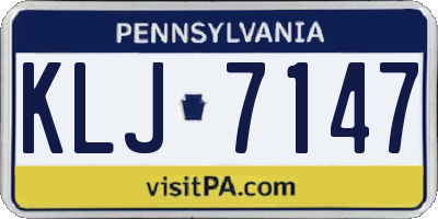 PA license plate KLJ7147