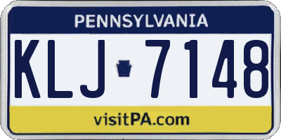 PA license plate KLJ7148