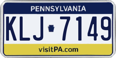 PA license plate KLJ7149