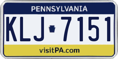 PA license plate KLJ7151